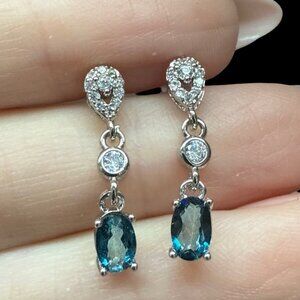 London Blue Topaz Earrings Dangle Drop Jewelry Fashion Accessories NEW